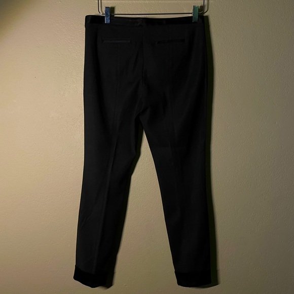 ATM Anthony Thomas Melillo Cuffed Ponte Pants Black Satin Womens Size 6 - Picture 2 of 10
